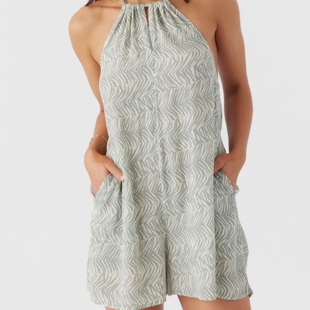 Chic Patterned Halter Jumpsuit